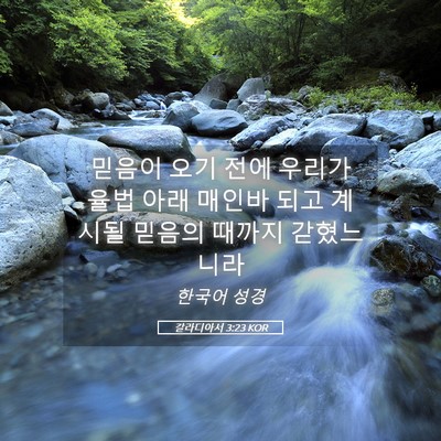Picture 05 - 갈라디아서 3:23 KOR - 믿음이 오기 전에 우리가 율법 아래 - Bible Verse Picture