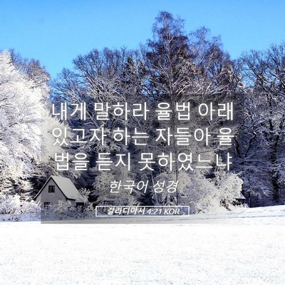 Picture 05 - 갈라디아서 4:21 KOR - 내게 말하라 율법 아래 있고자 하는 - Bible Verse Picture