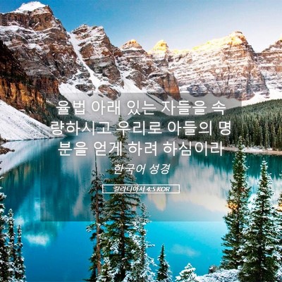 Picture 05 - 갈라디아서 4:5 KOR - 율법 아래 있는 자들을 속량하시고 - Bible Verse Picture