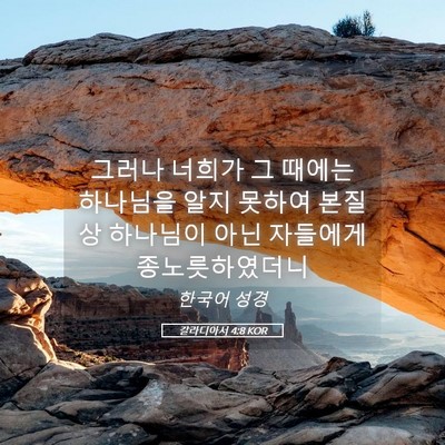Picture 05 - 갈라디아서 4:8 KOR - 그러나 너희가 그 때에는 하나님을 - Bible Verse Picture