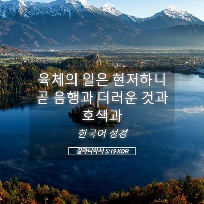 Picture 05 - 갈라디아서 5:19 KOR - 육체의 일은 현저하니 곧 음행과 - Bible Verse Picture