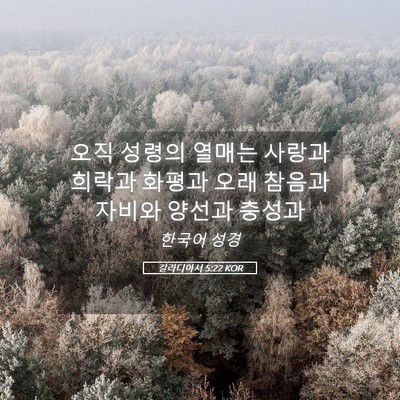 Picture 05 - 갈라디아서 5:22 KOR - 오직 성령의 열매는 사랑과 희락과 - Bible Verse Picture