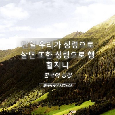Picture 05 - 갈라디아서 5:25 KOR - 만일 우리가 성령으로 살면 또한 - Bible Verse Picture