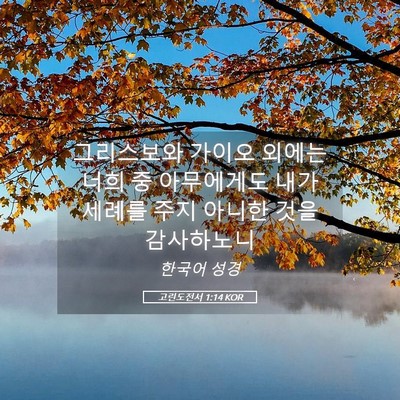 Picture 05 - 고린도전서 1:14 KOR - 그리스보와 가이오 외에는 너희 중 - Bible Verse Picture