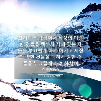 Picture 05 - 고린도전서 1:27 KOR - 그러나 하나님께서 세상의 미련한 - Bible Verse Picture