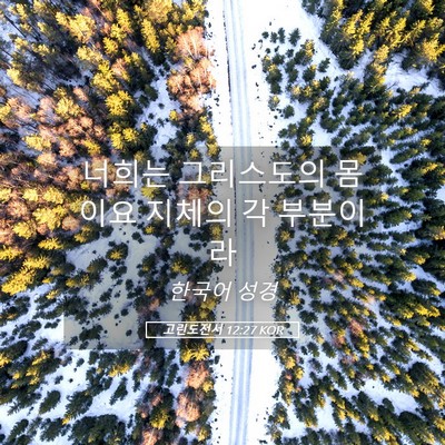Picture 05 - 고린도전서 12:27 KOR - 너희는 그리스도의 몸이요 지체의 각 - Bible Verse Picture