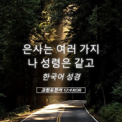 Picture 05 - 고린도전서 12:4 KOR - 은사는 여러 가지나 성령은 - Bible Verse Picture