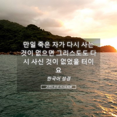 Picture 05 - 고린도전서 15:16 KOR - 만일 죽은 자가 다시 사는 것이 - Bible Verse Picture