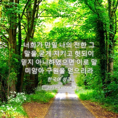 Picture 05 - 고린도전서 15:2 KOR - 너희가 만일 나의 전한 그 말을 굳게 - Bible Verse Picture
