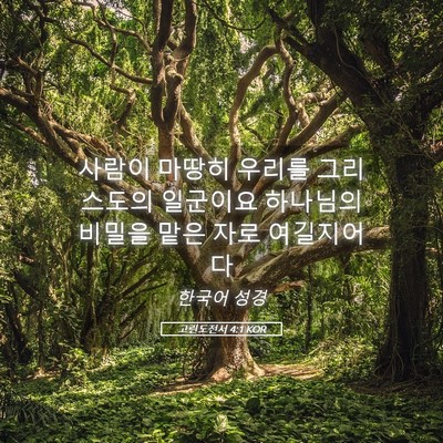 Picture 05 - 고린도전서 4:1 KOR - 사람이 마땅히 우리를 그리스도의 - Bible Verse Picture
