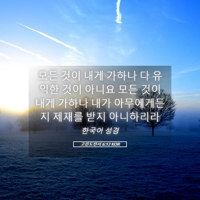 Picture 05 - 고린도전서 6:12 KOR - 모든 것이 내게 가하나 다 유익한 - Bible Verse Picture