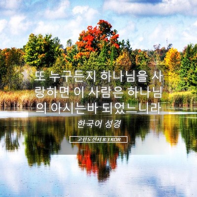 Picture 05 - 고린도전서 8:3 KOR - 또 누구든지 하나님을 사랑하면 이 - Bible Verse Picture