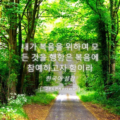Picture 05 - 고린도전서 9:23 KOR - 내가 복음을 위하여 모든 것을 - Bible Verse Picture