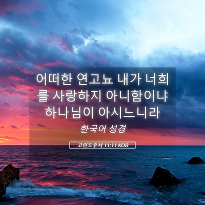 Picture 05 - 고린도후서 11:11 KOR - 어떠한 연고뇨 내가 너희를 사랑하지 - Bible Verse Picture