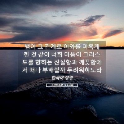 Picture 05 - 고린도후서 11:3 KOR - 뱀이 그 간계로 이와를 미혹케 한 것 - Bible Verse Picture