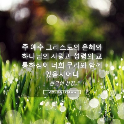 Picture 05 - 고린도후서 13:14 KOR - 주 예수 그리스도의 은혜와 하나님의 - Bible Verse Picture