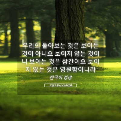 Picture 05 - 고린도후서 4:18 KOR - 우리의 돌아보는 것은 보이는 것이 - Bible Verse Picture
