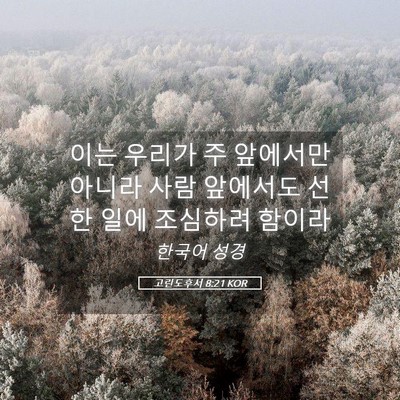 Picture 05 - 고린도후서 8:21 KOR - 이는 우리가 주 앞에서만 아니라 - Bible Verse Picture