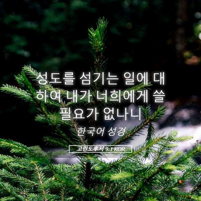 Picture 05 - 고린도후서 9:1 KOR - 성도를 섬기는 일에 대하여 내가 - Bible Verse Picture