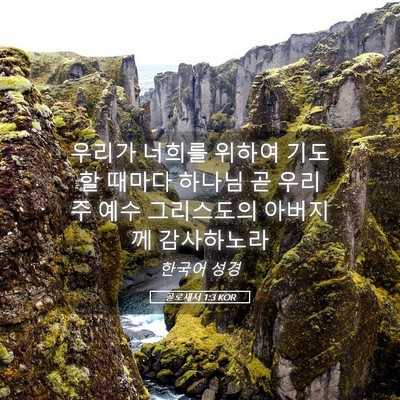 Picture 05 - 골로새서 1:3 KOR - 우리가 너희를 위하여 기도할 때마다 - Bible Verse Picture