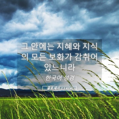 Picture 05 - 골로새서 2:3 KOR - 그 안에는 지혜와 지식의 모든 - Bible Verse Picture