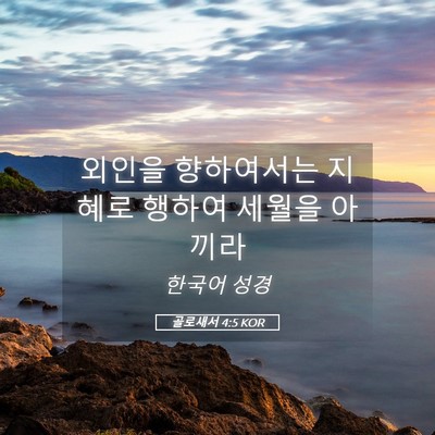 Picture 05 - 골로새서 4:5 KOR - 외인을 향하여서는 지혜로 행하여 - Bible Verse Picture
