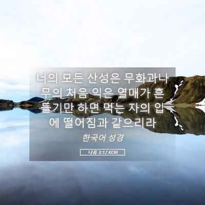 Picture 05 - 나훔 3:12 KOR - 너의 모든 산성은 무화과나무의 처음 - Bible Verse Picture