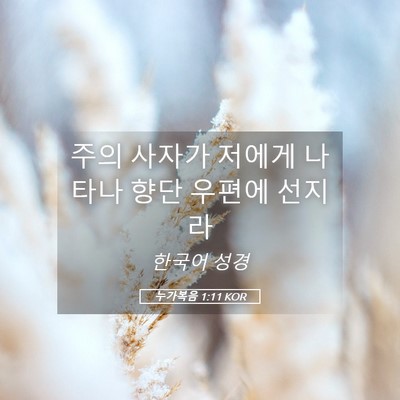 Picture 05 - 누가복음 1:11 KOR - 주의 사자가 저에게 나타나 향단 - Bible Verse Picture