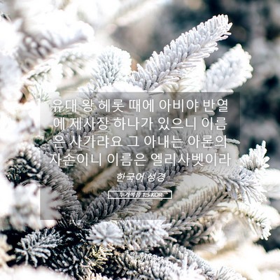 Picture 05 - 누가복음 1:5 KOR - 유대 왕 헤롯 때에 아비야 반열에 - Bible Verse Picture