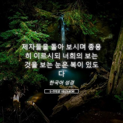 Picture 05 - 누가복음 10:23 KOR - 제자들을 돌아 보시며 종용히 - Bible Verse Picture