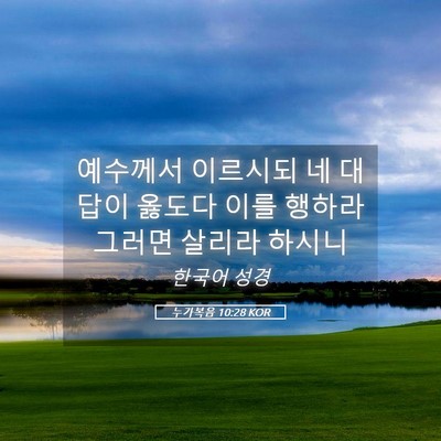 Picture 05 - 누가복음 10:28 KOR - 예수께서 이르시되 네 대답이 옳도다 - Bible Verse Picture