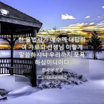 Picture 05 - 누가복음 11:45 KOR - 한 율법사가 예수께 대답하여 가로되 - Bible Verse Picture