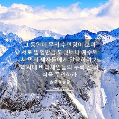 Picture 05 - 누가복음 12:1 KOR - 그 동안에 무리 수만명이 모여 서로 - Bible Verse Picture