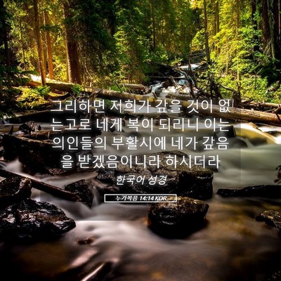 Picture 05 - 누가복음 14:14 KOR - 그리하면 저희가 갚을 것이 없는고로 - Bible Verse Picture