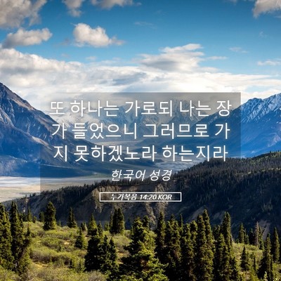 Picture 05 - 누가복음 14:20 KOR - 또 하나는 가로되 나는 장가 - Bible Verse Picture
