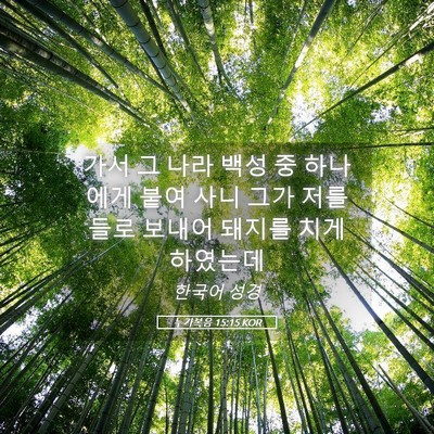 Picture 05 - 누가복음 15:15 KOR - 가서 그 나라 백성 중 하나에게 붙여 - Bible Verse Picture