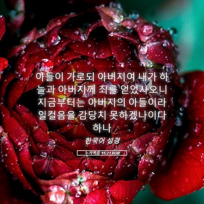Picture 05 - 누가복음 15:21 KOR - 아들이 가로되 아버지여 내가 하늘과 - Bible Verse Picture