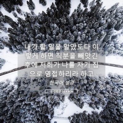 Picture 05 - 누가복음 16:4 KOR - 내가 할 일을 알았도다 이렇게 하면 - Bible Verse Picture