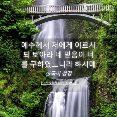 Picture 05 - 누가복음 18:42 KOR - 예수께서 저에게 이르시되 보아라 네 - Bible Verse Picture