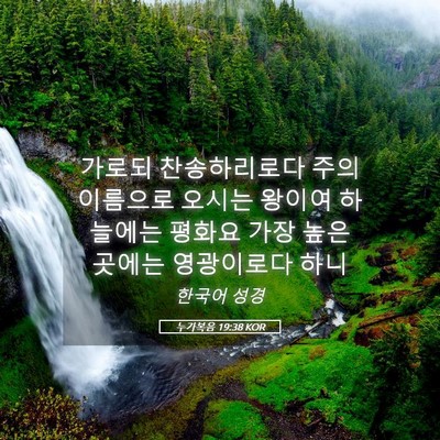 Picture 05 - 누가복음 19:38 KOR - 가로되 찬송하리로다 주의 이름으로 - Bible Verse Picture