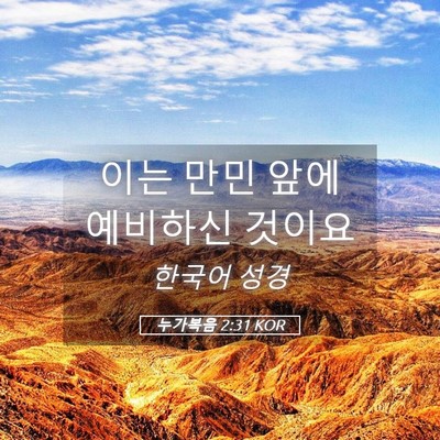 Picture 05 - 누가복음 2:31 KOR - 이는 만민 앞에 예비하신 - Bible Verse Picture
