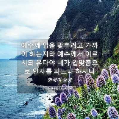 Picture 05 - 누가복음 22:48 KOR - 예수께 입을 맞추려고 가까이 - Bible Verse Picture