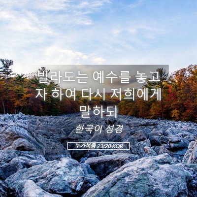 Picture 05 - 누가복음 23:20 KOR - 빌라도는 예수를 놓고자 하여 다시 - Bible Verse Picture