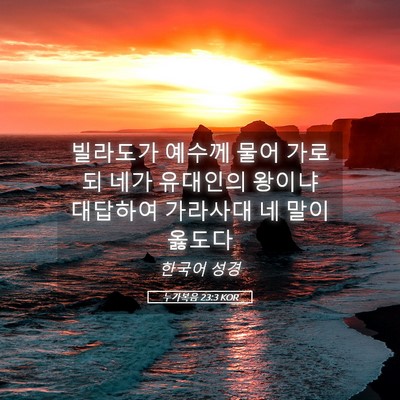 Picture 05 - 누가복음 23:3 KOR - 빌라도가 예수께 물어 가로되 네가 - Bible Verse Picture