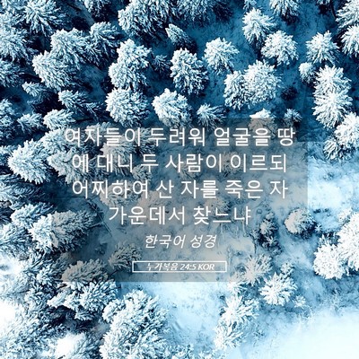 Picture 05 - 누가복음 24:5 KOR - 여자들이 두려워 얼굴을 땅에 대니 - Bible Verse Picture