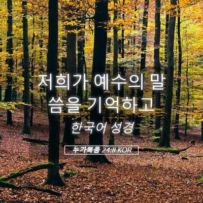 Picture 05 - 누가복음 24:8 KOR - 저희가 예수의 말씀을 - Bible Verse Picture