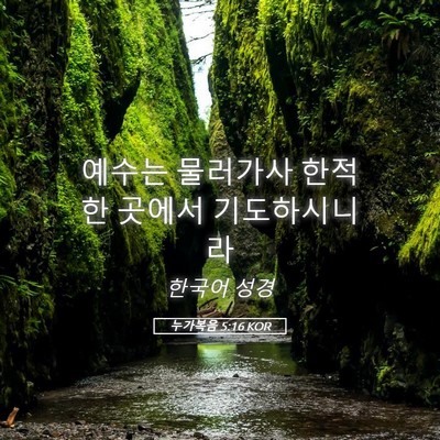 Picture 05 - 누가복음 5:16 KOR - 예수는 물러가사 한적한 곳에서 - Bible Verse Picture