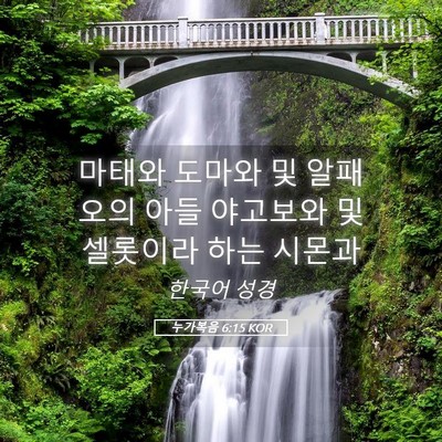 Picture 05 - 누가복음 6:15 KOR - 마태와 도마와 및 알패오의 아들 - Bible Verse Picture