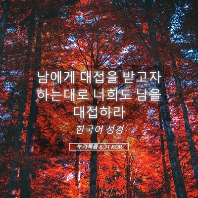 Picture 05 - 누가복음 6:31 KOR - 남에게 대접을 받고자 하는대로 - Bible Verse Picture