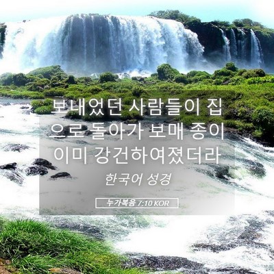 Picture 05 - 누가복음 7:10 KOR - 보내었던 사람들이 집으로 돌아가 - Bible Verse Picture